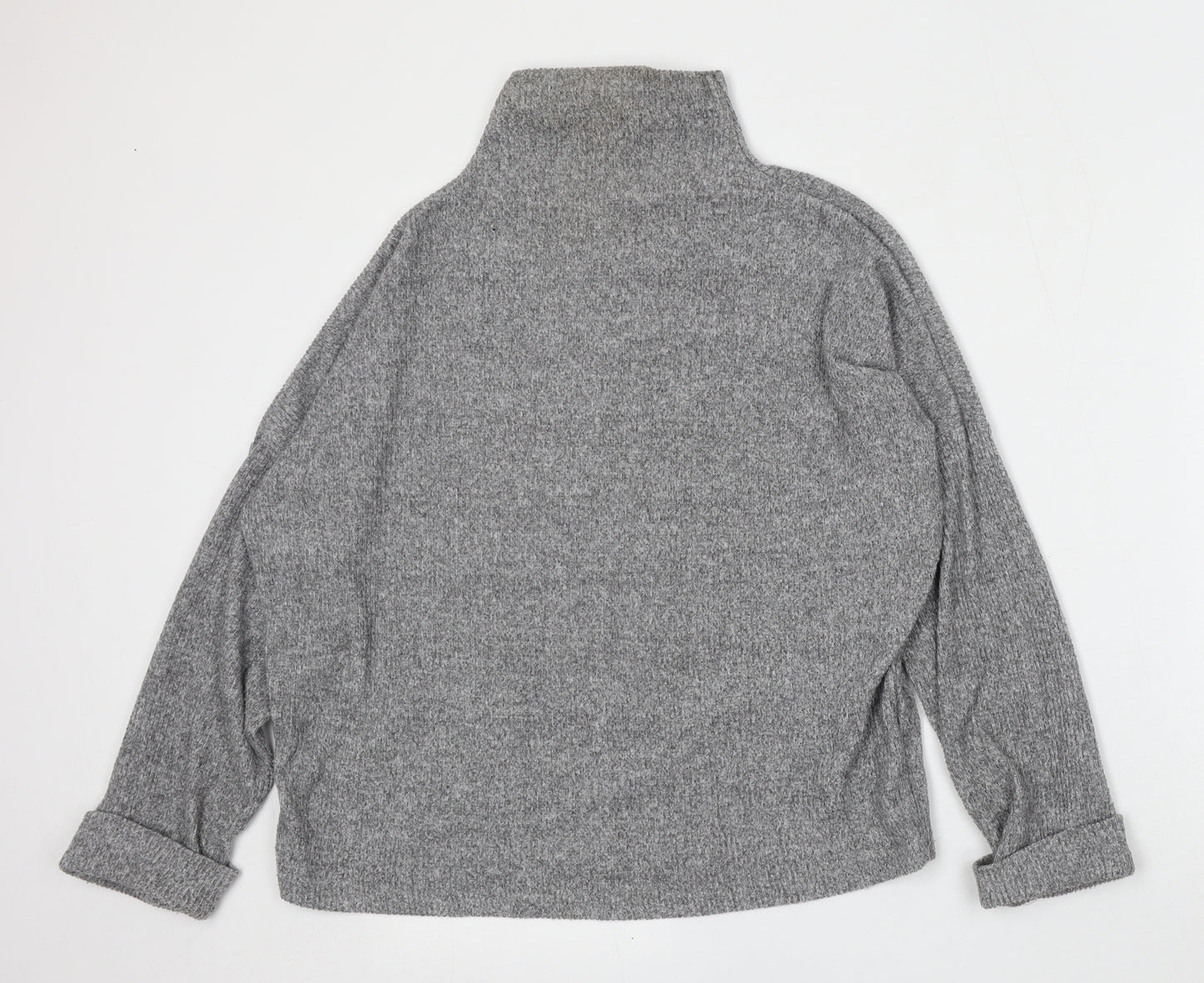 Primark Womens Grey Mock Neck  Polyester Pullover Jumper Size 12