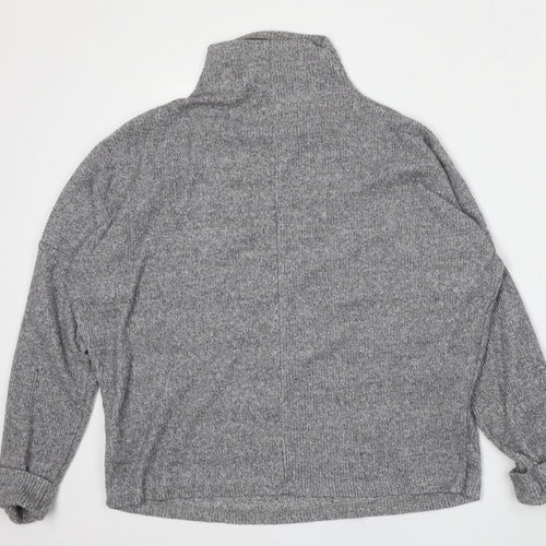 Primark Womens Grey Mock Neck  Polyester Pullover Jumper Size 12