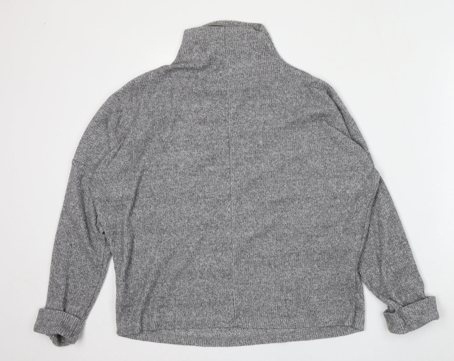 Primark Womens Grey Mock Neck  Polyester Pullover Jumper Size 12