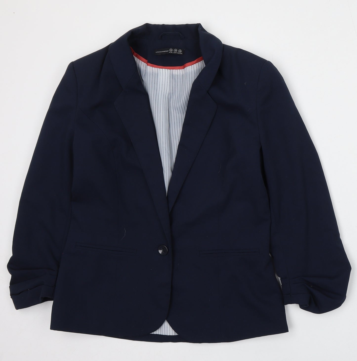 Atmosphere Womens Blue  Polyester Jacket Blazer Size 10