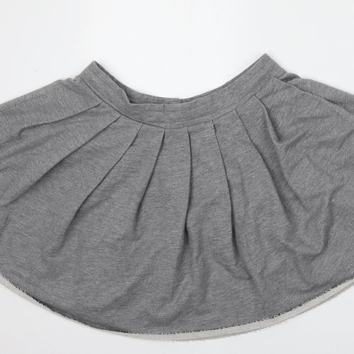 COLLUSION Womens Grey  Cotton Skater Skirt Size 10
