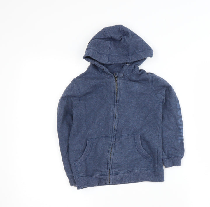 Mother and Child Boys Blue Cotton Pullover Hoodie Size 4-5 Years