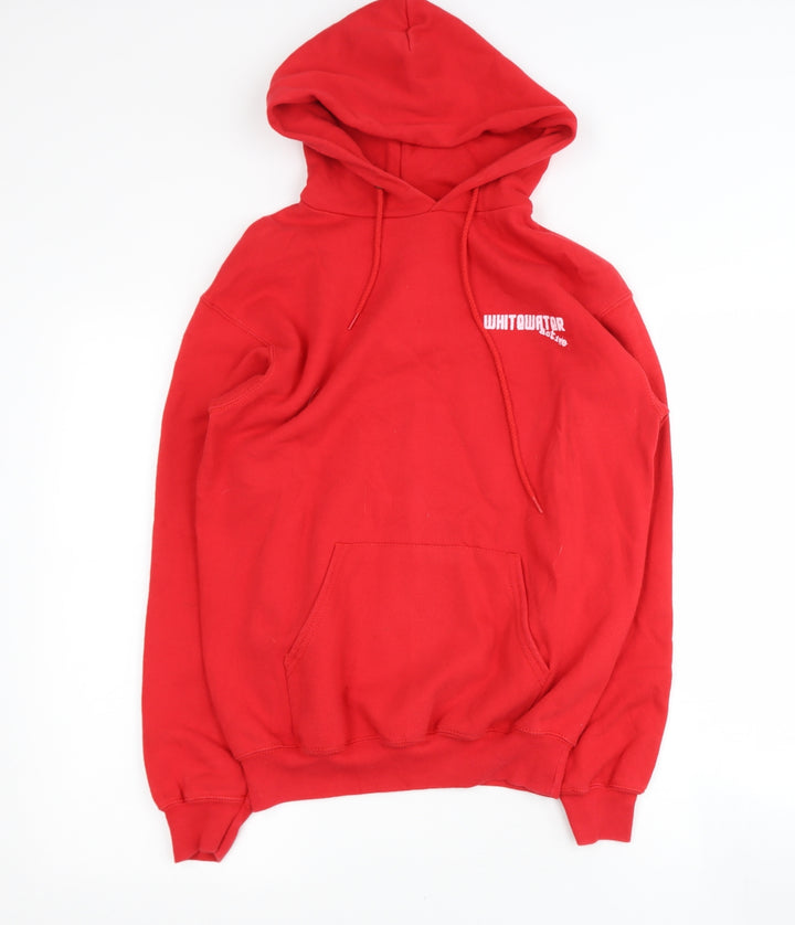 Fruit of the Loom Mens Red Polyester Henley Hoodie Size S