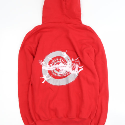 Fruit of the Loom Mens Red  Polyester Henley Hoodie Size S