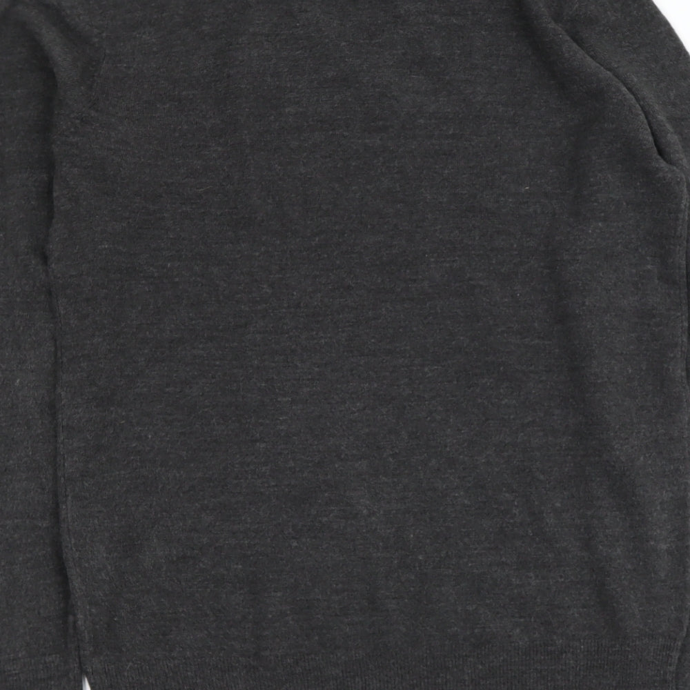 Ceder wood state Mens Grey V-Neck  Acrylic Pullover Jumper Size S