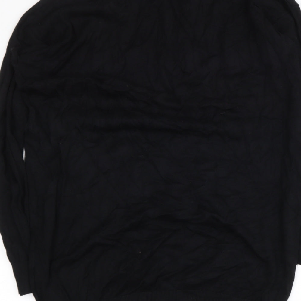 Capsule  Womens Black V-Neck  Viscose Pullover Jumper Size M