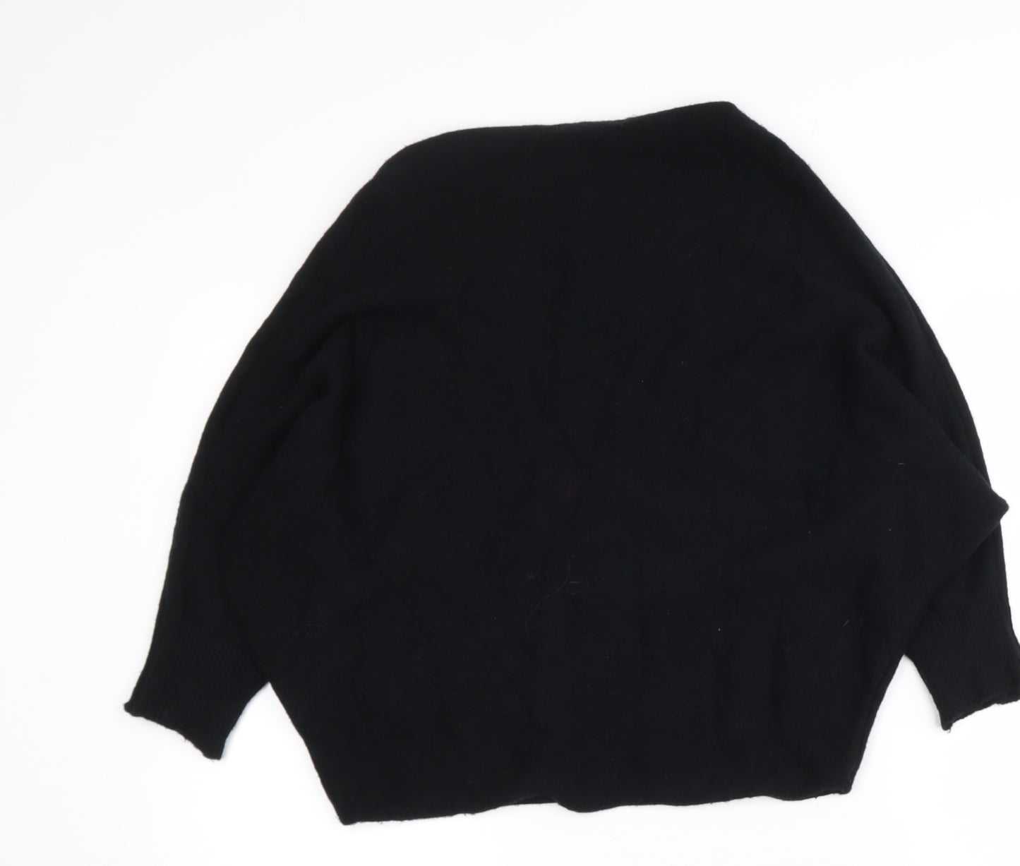 emmy moda Womens Black Boat Neck  Viscose Pullover Jumper Size M