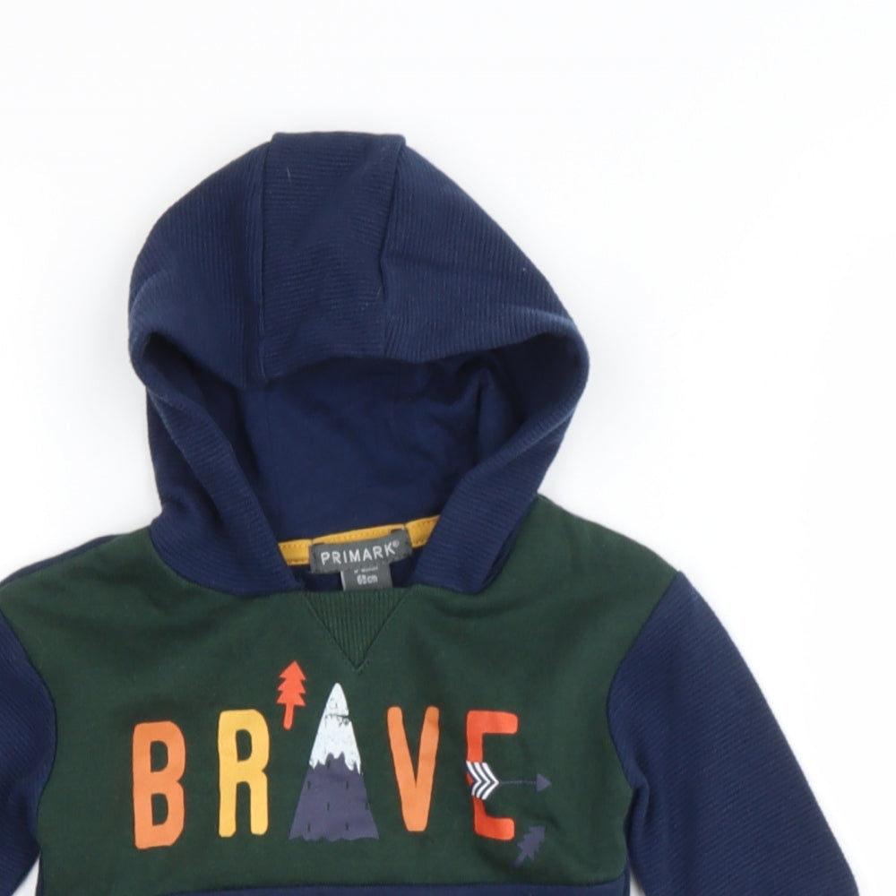 Primark Boys Blue  Cotton Pullover Jumper Size 3-6 Months   - brave
