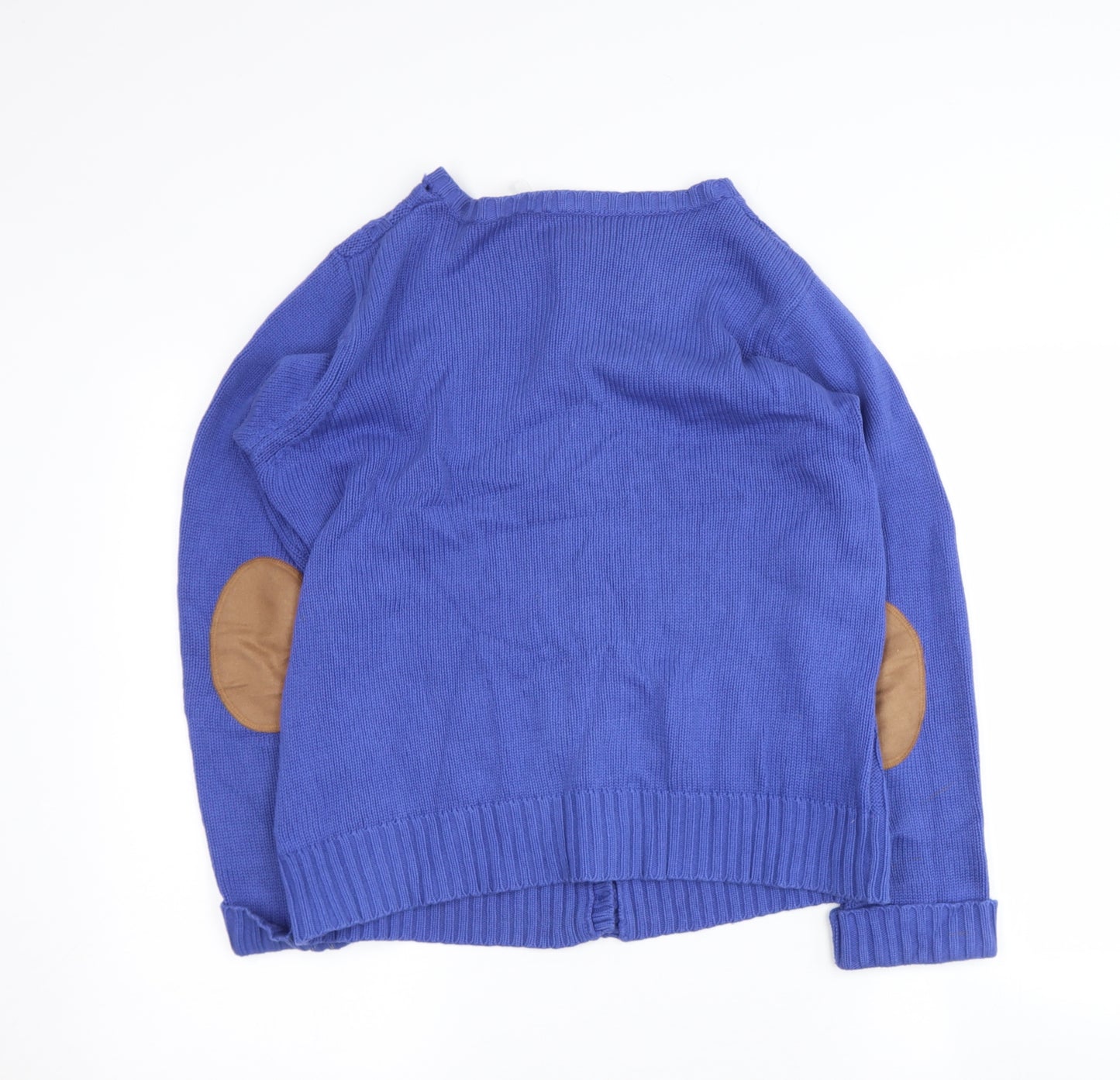 redoute Womens Blue Round Neck  Cotton Cardigan Jumper Size 14