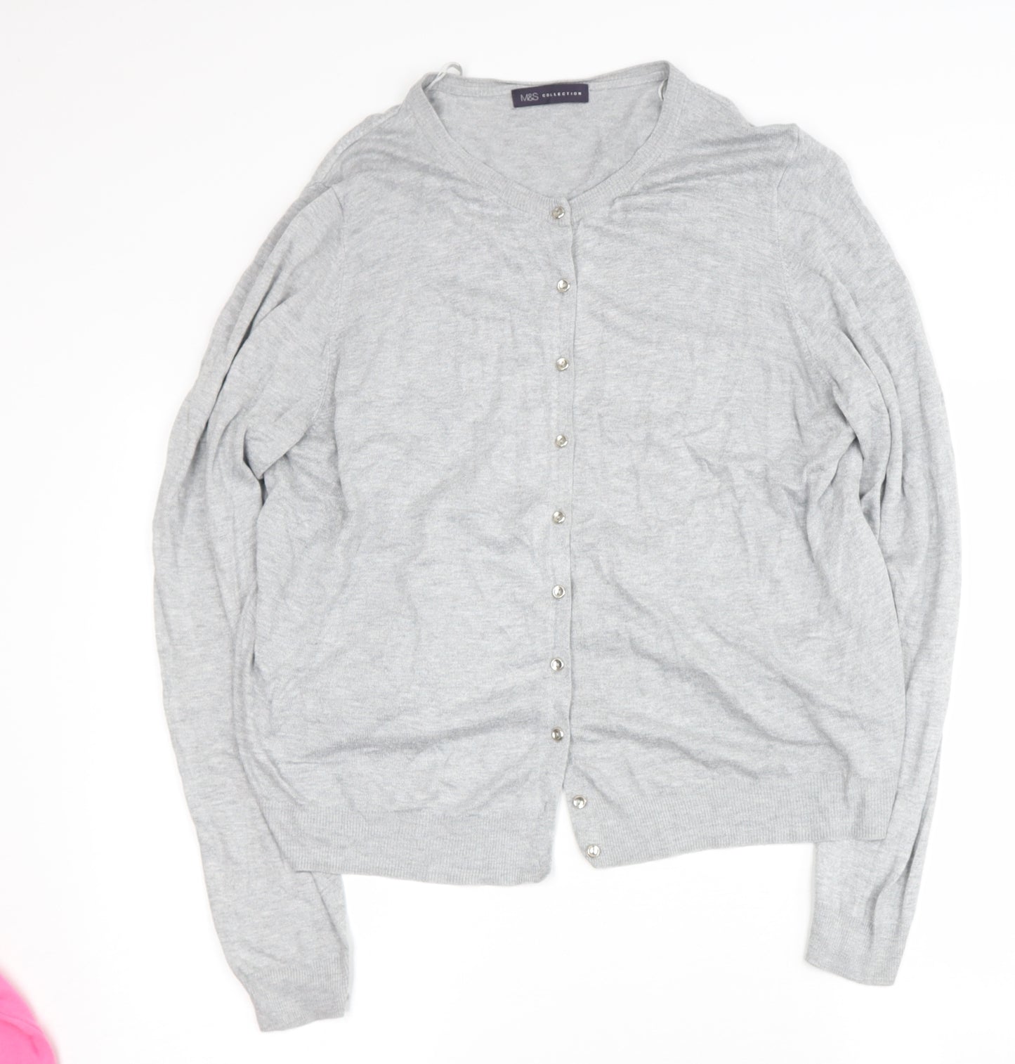 Marks and Spencer Womens Grey V-Neck  Viscose Cape Jumper Size 20