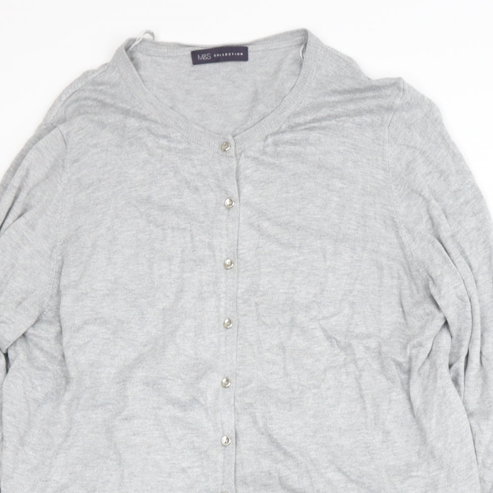 Marks and Spencer Womens Grey V-Neck  Viscose Cape Jumper Size 20