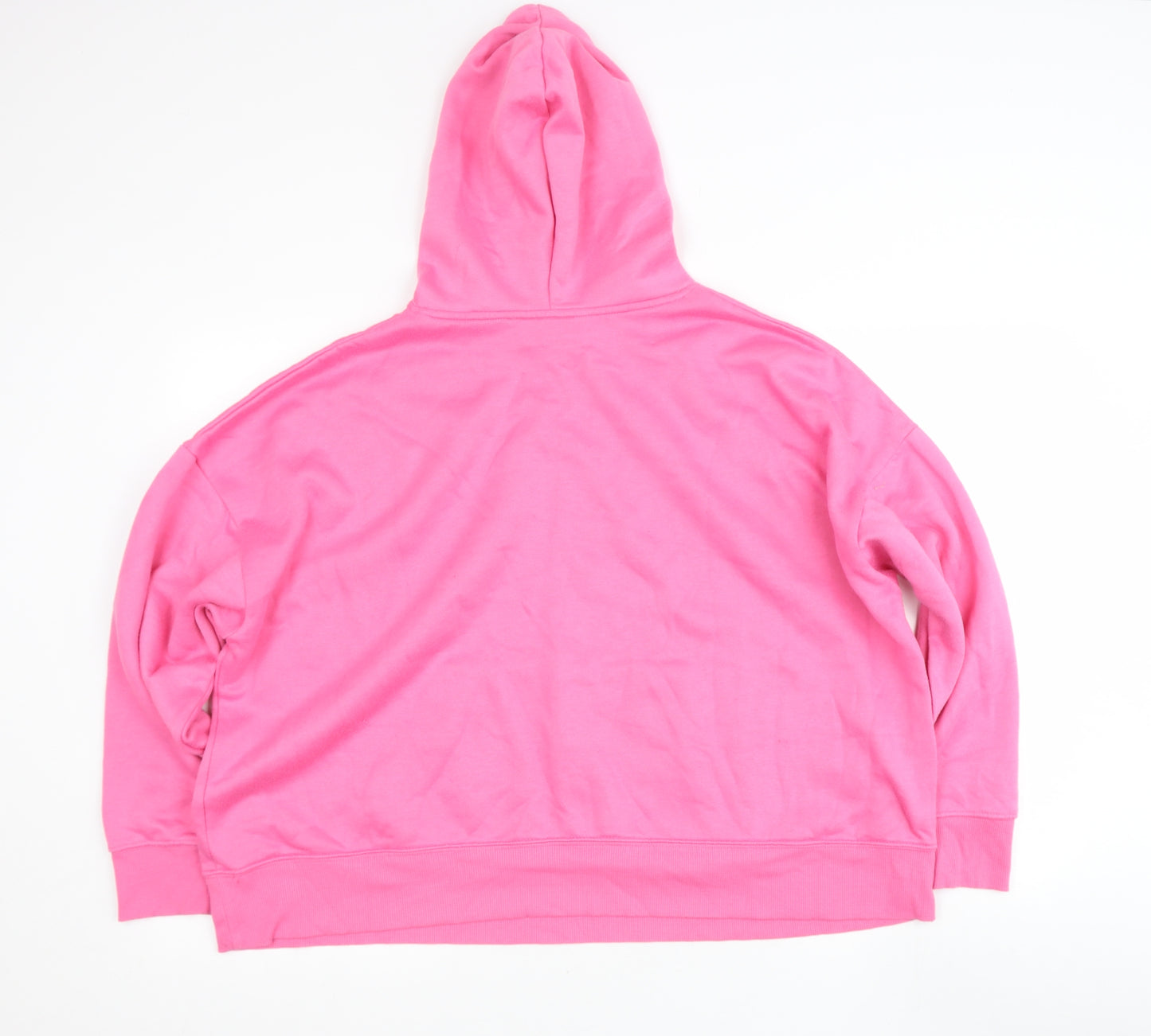 Papya Womens Pink  Polyester Pullover Hoodie Size XL