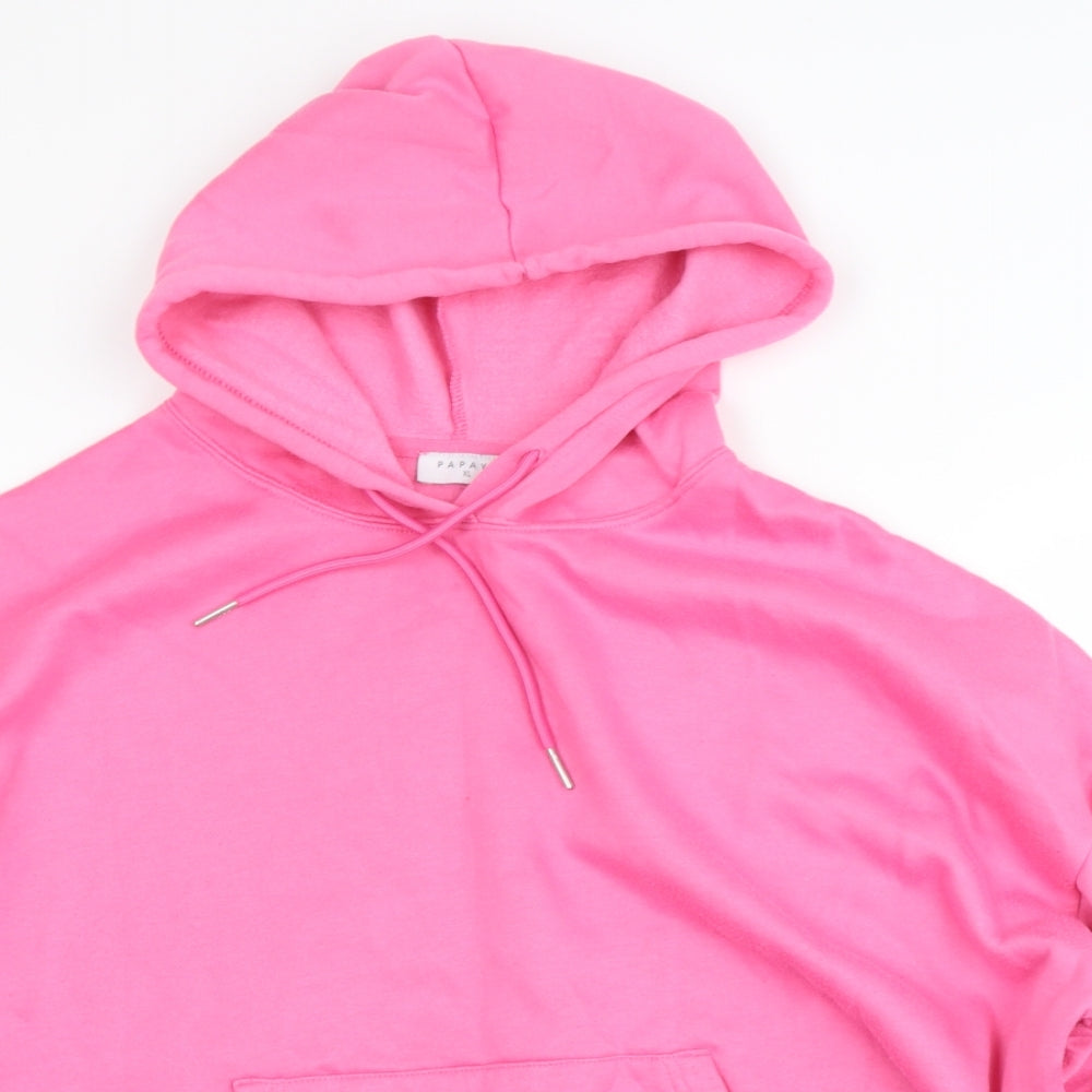 Papya Womens Pink  Polyester Pullover Hoodie Size XL