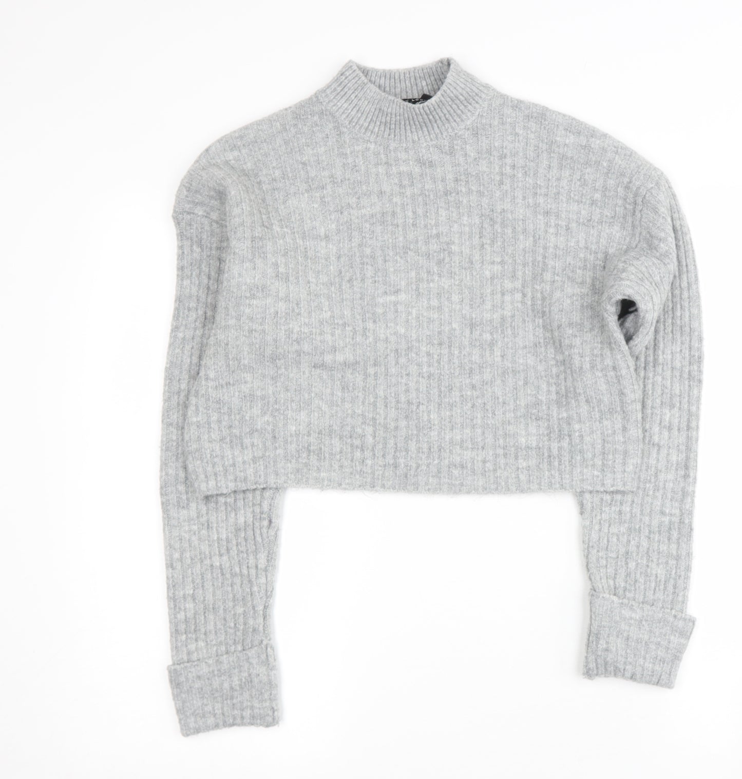 New Look Girls Grey High Neck  Acrylic Pullover Jumper Size 13-14 Years
