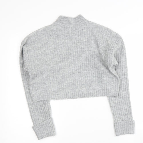 New Look Girls Grey High Neck  Acrylic Pullover Jumper Size 13-14 Years