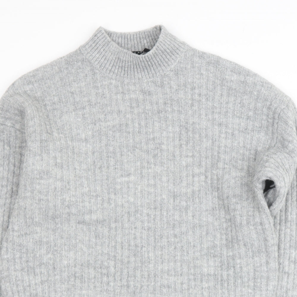 New Look Girls Grey High Neck  Acrylic Pullover Jumper Size 13-14 Years