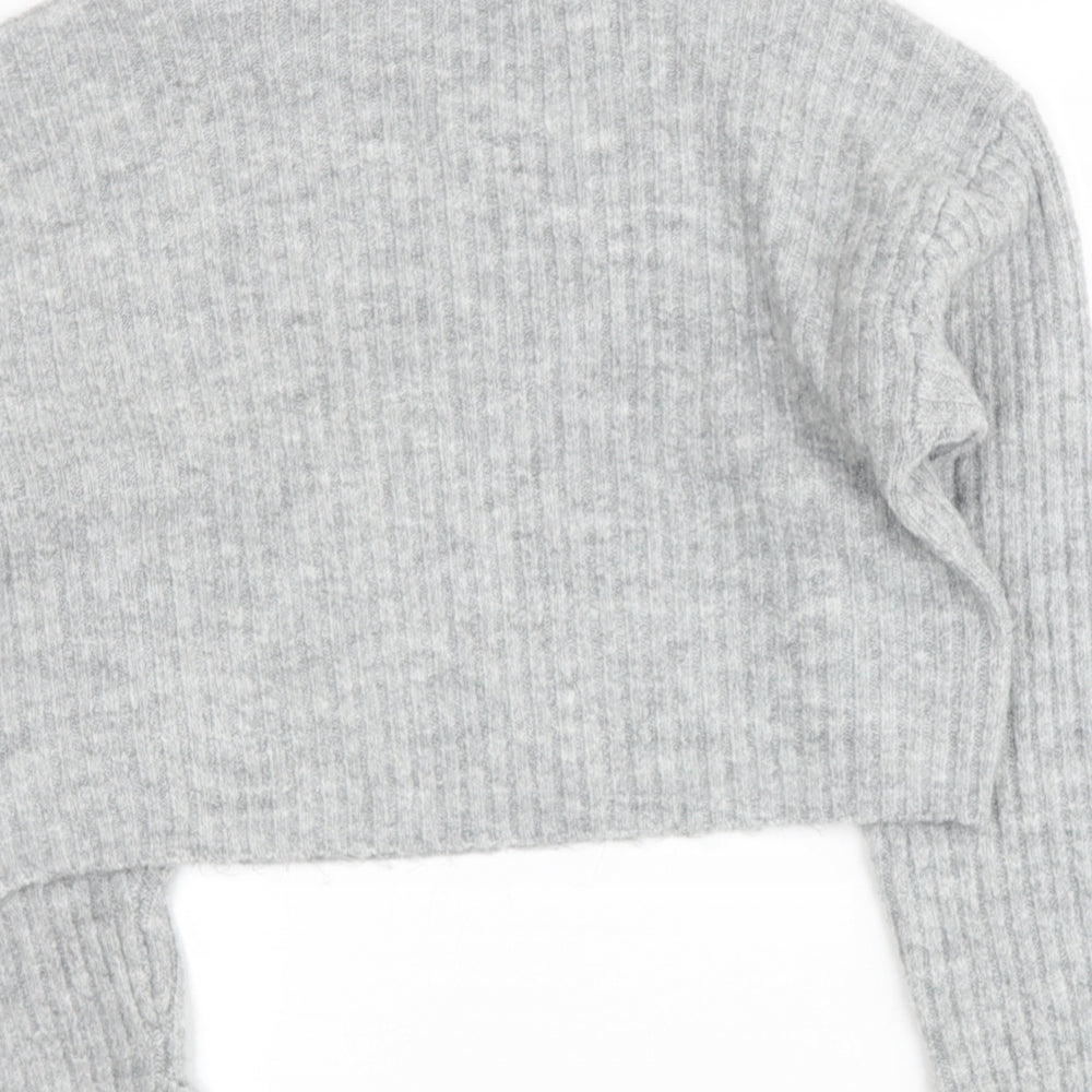 New Look Girls Grey High Neck  Acrylic Pullover Jumper Size 13-14 Years
