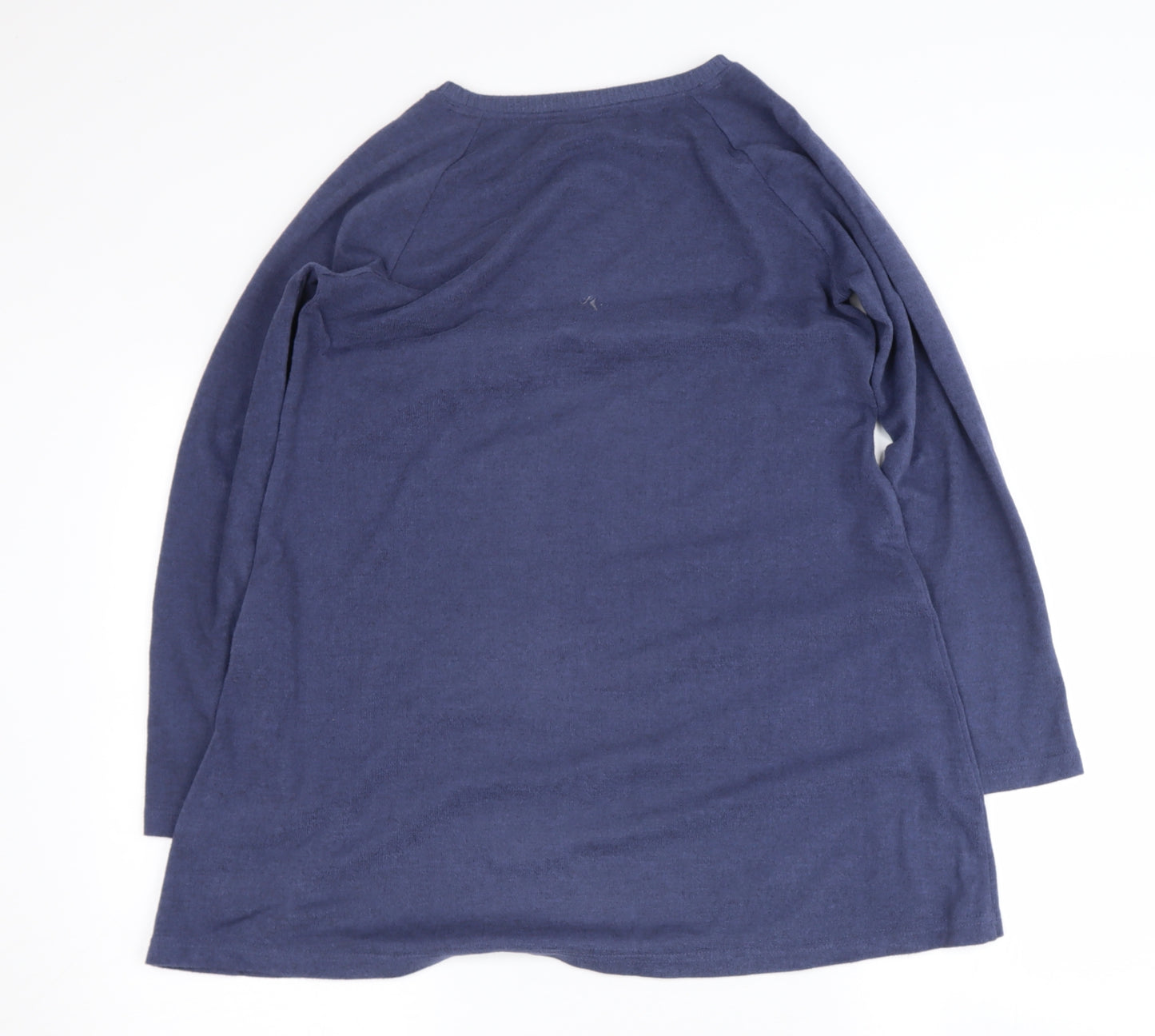 Marks and Spencer Womens Blue Round Neck  Polyester Pullover Jumper Size 12