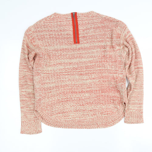 marks Womens Red V-Neck  Acrylic Pullover Jumper Size 12