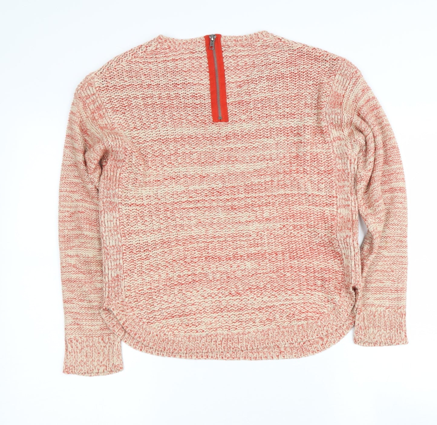marks Womens Red V-Neck  Acrylic Pullover Jumper Size 12