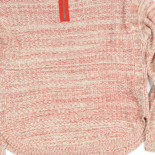 marks Womens Red V-Neck  Acrylic Pullover Jumper Size 12
