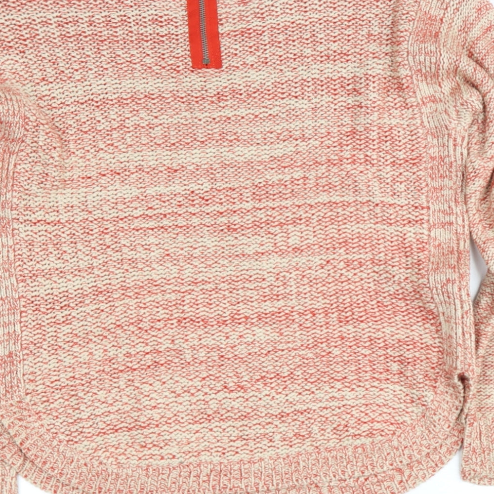 marks Womens Red V-Neck  Acrylic Pullover Jumper Size 12