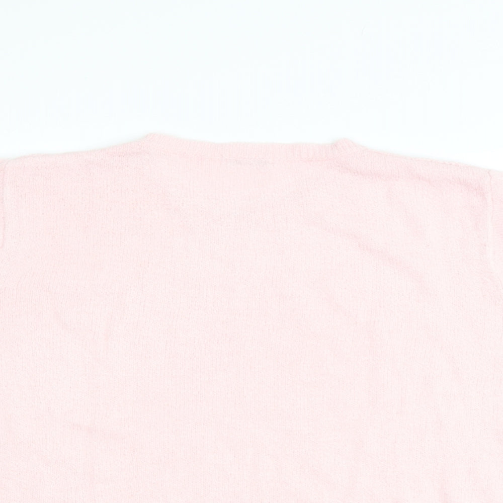 berkatex Womens Pink Round Neck  Acrylic Pullover Jumper Size 14