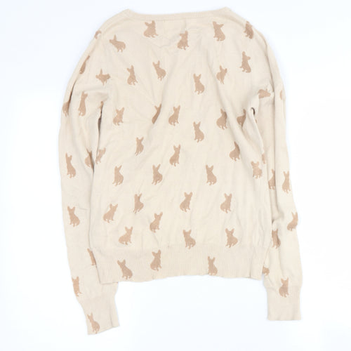 inspire collection Womens Beige Round Neck  Viscose Pullover Jumper Size S