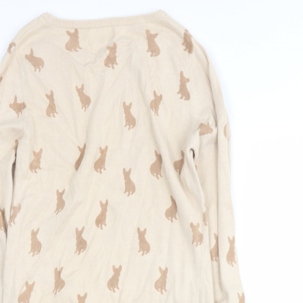inspire collection Womens Beige Round Neck  Viscose Pullover Jumper Size S