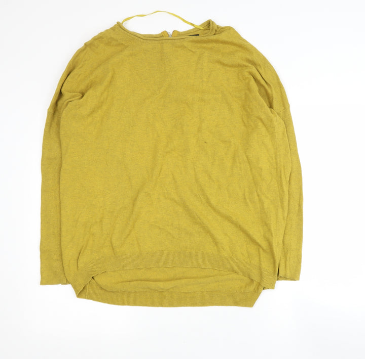 Primark Womens Yellow Round Neck Cotton Pullover Jumper Size XL