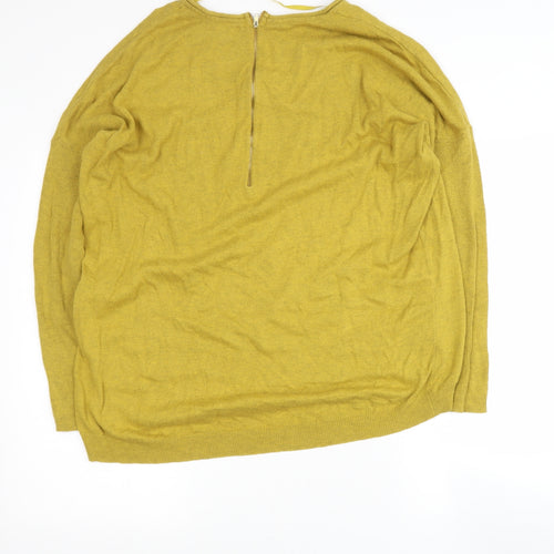 Primark Womens Yellow Round Neck  Cotton Pullover Jumper Size XL