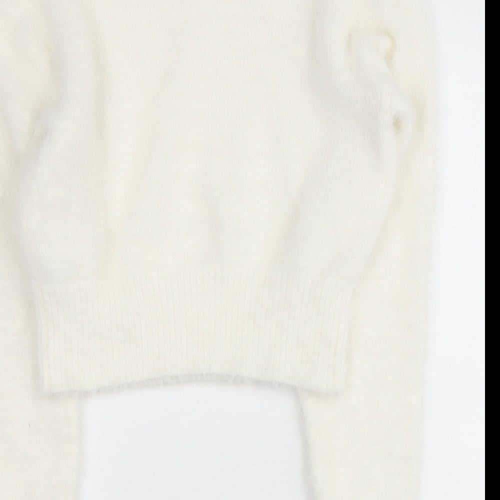New Look Girls Beige Round Neck  Nylon Henley Jumper Size 10-11 Years