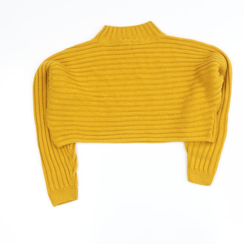 newlook Girls Yellow High Neck  Polyester Pullover Jumper Size 9 Years