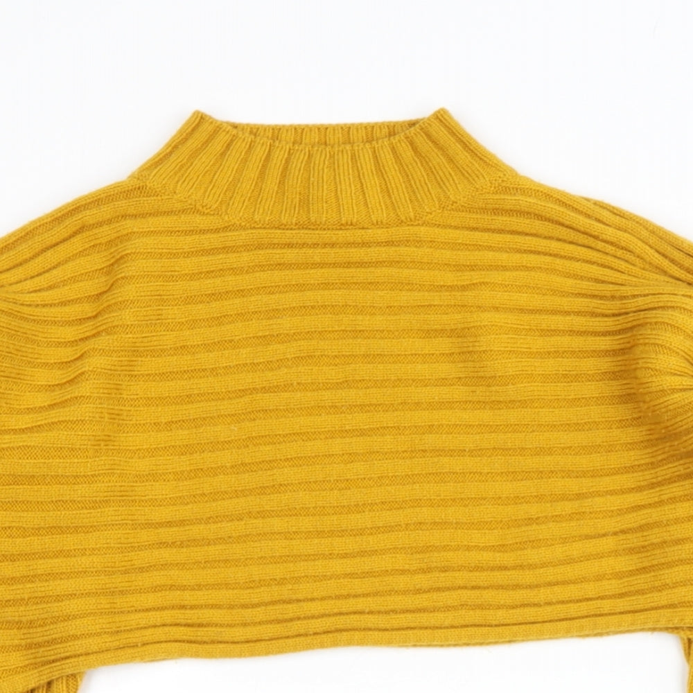 newlook Girls Yellow High Neck  Polyester Pullover Jumper Size 9 Years