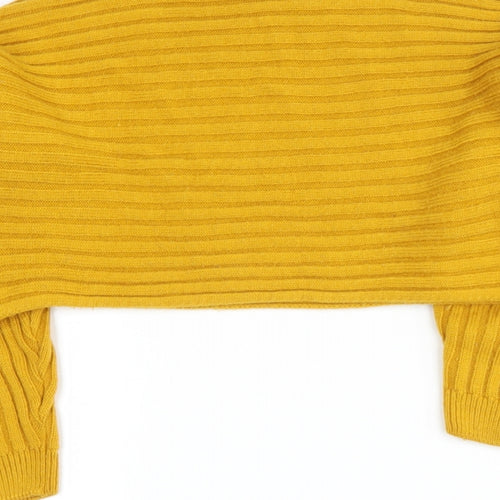 newlook Girls Yellow High Neck  Polyester Pullover Jumper Size 9 Years