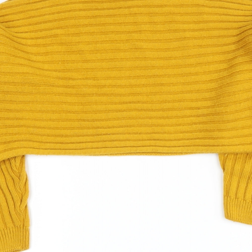 newlook Girls Yellow High Neck  Polyester Pullover Jumper Size 9 Years