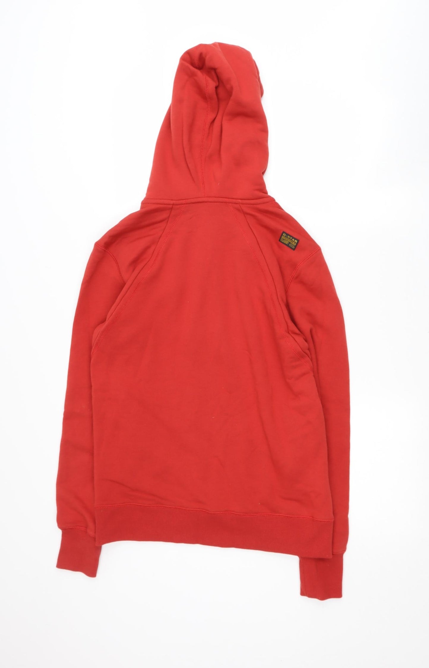 G Star Mens Red  Polyester Pullover Hoodie Size M