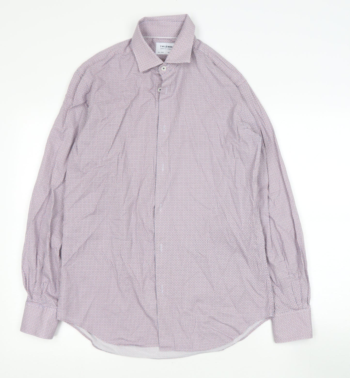 T.M.Lewin Mens Gold  Polyester  Button-Up Size 15.5 Collared