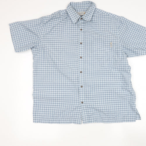 Regata Mens Grey Check Polyester  Button-Up Size 14.5 Collared