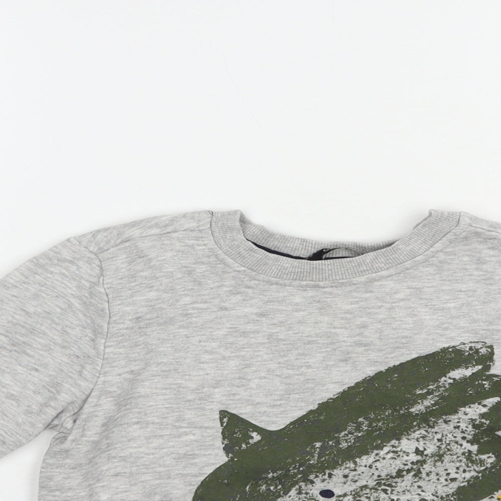 George Girls Grey  Cotton Pullover Sweatshirt Size 2-3 Years  Pullover - Dino