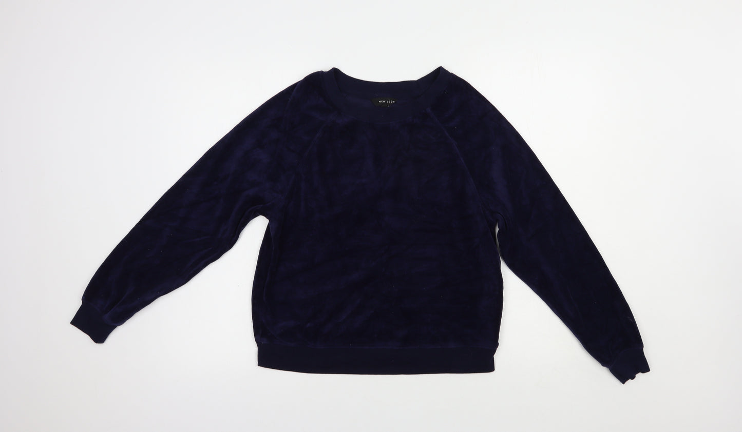 New Look Womens Blue  Cotton Pullover Sweatshirt Size 10  Pullover