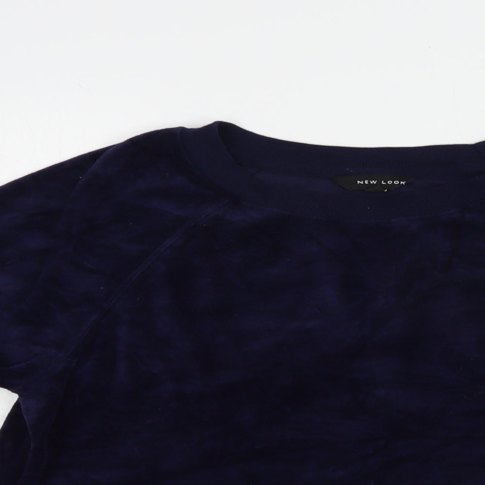 New Look Womens Blue  Cotton Pullover Sweatshirt Size 10  Pullover