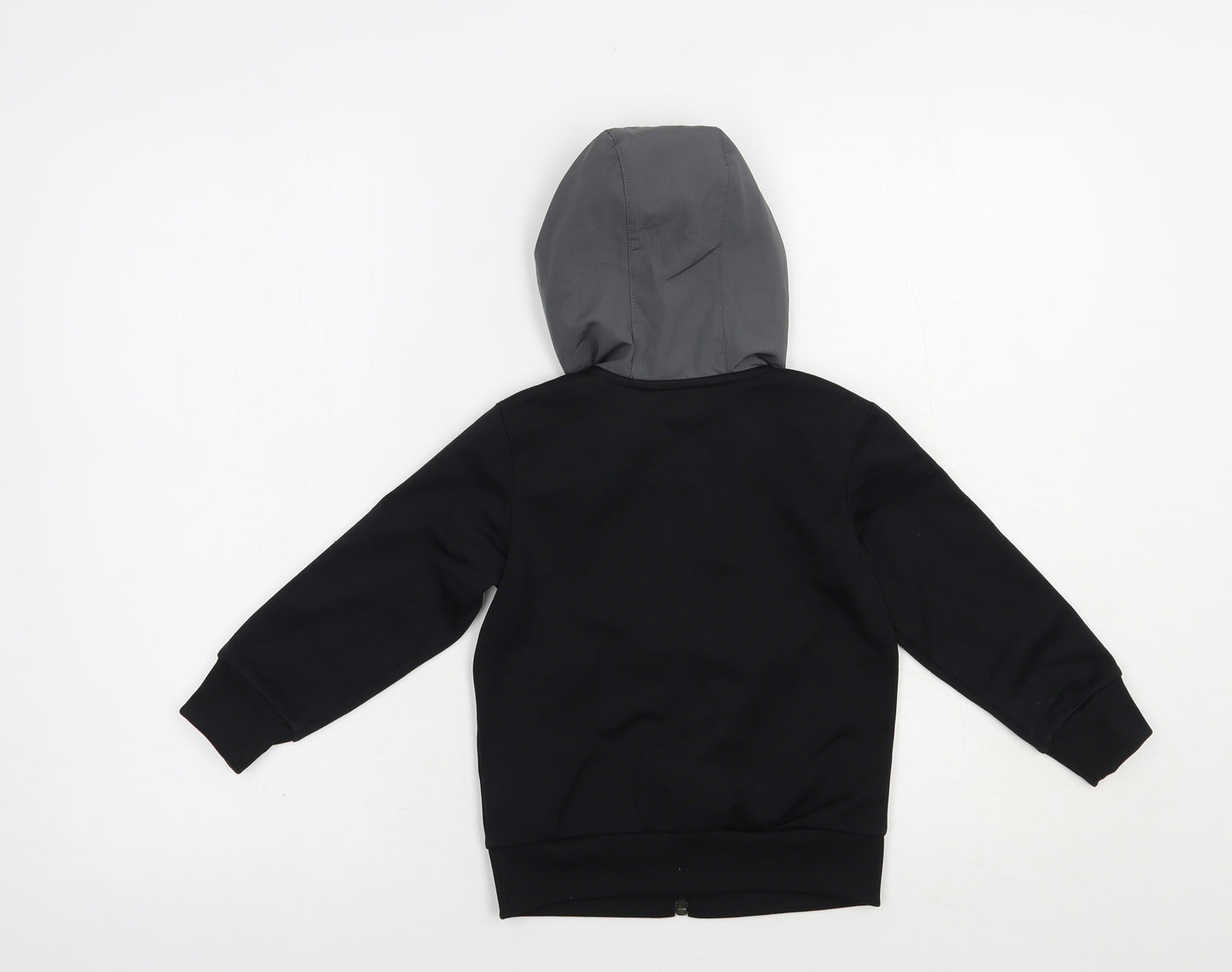 adidas Boys Black  Polyester Full Zip Hoodie Size 3-4 Years  Zip