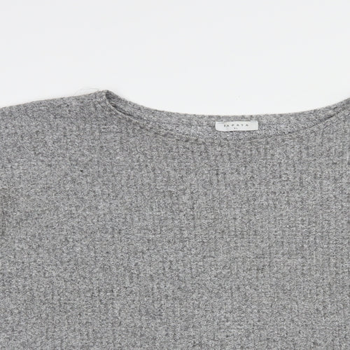 Papaya Womens Grey Boat Neck  Polyester Pullover Jumper Size XL