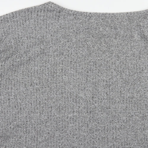 Papaya Womens Grey Boat Neck  Polyester Pullover Jumper Size XL