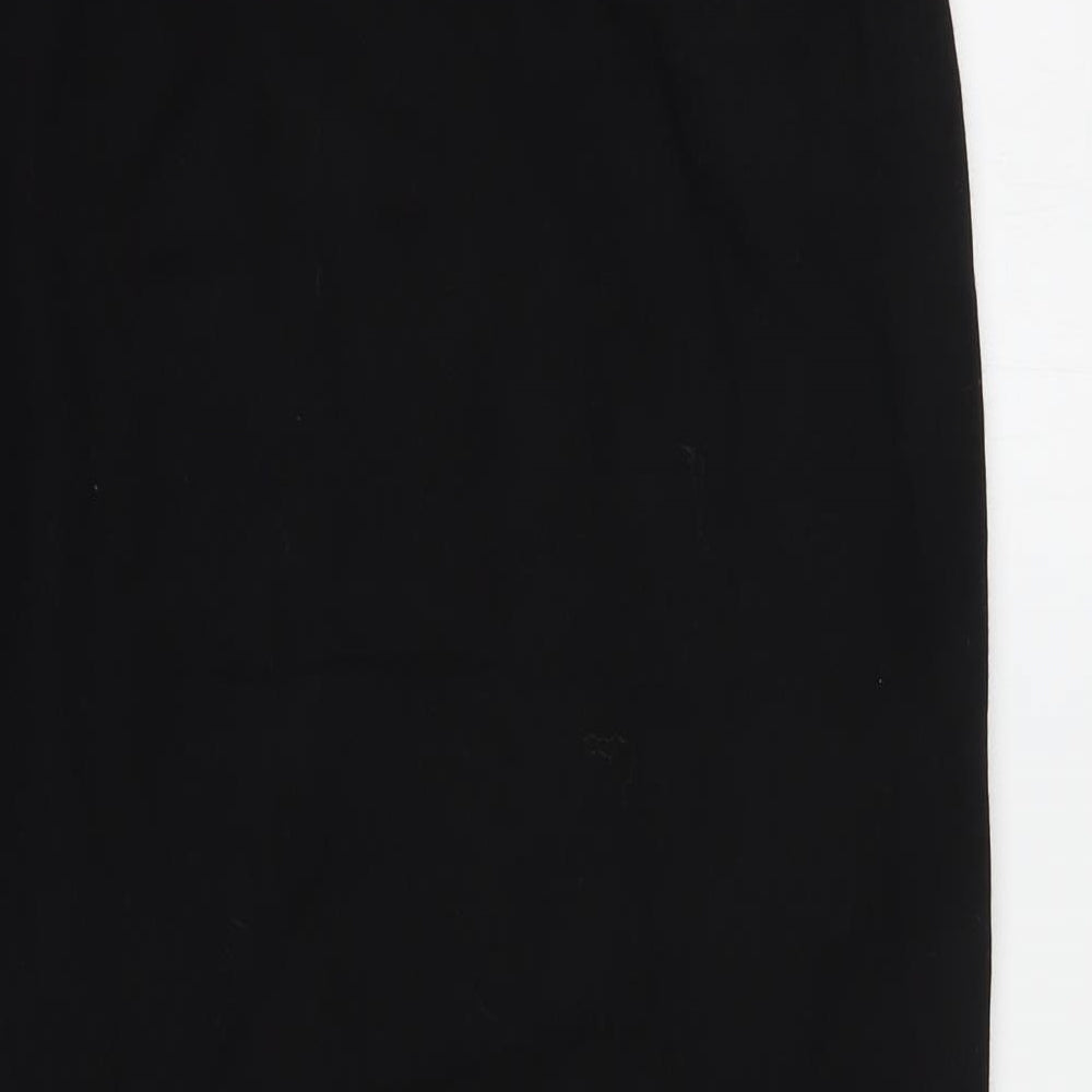 Petite Principles Womens Black  Polyester Straight & Pencil Skirt Size 12   Button