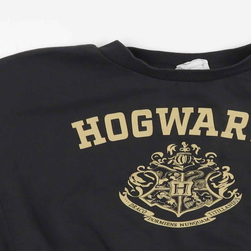 H&M Girls Grey  Cotton Pullover Sweatshirt Size 8-9 Years  Pullover - Hogwarts