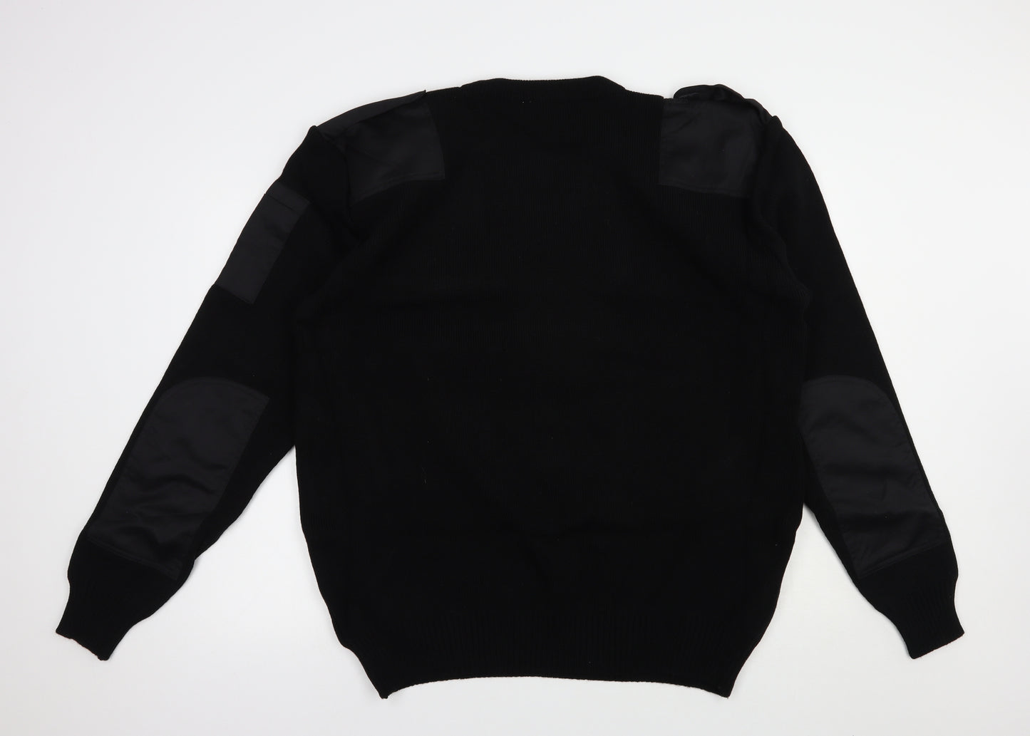 Fastrack Mens Black V-Neck  Acrylic Pullover Jumper Size XL   - Workwear