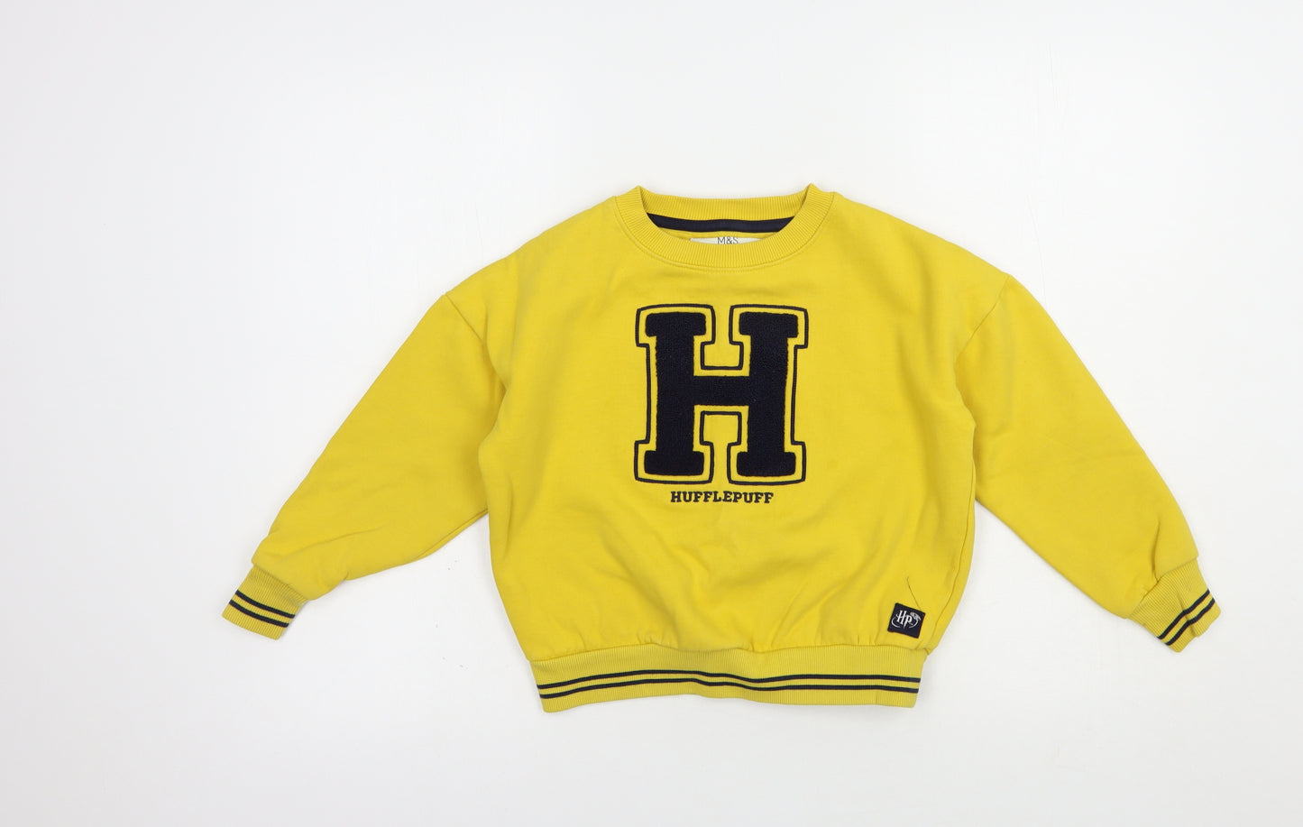 Marks and Spencer Girls Yellow  Cotton Pullover Sweatshirt Size 7-8 Years  Pullover - Harry Potter