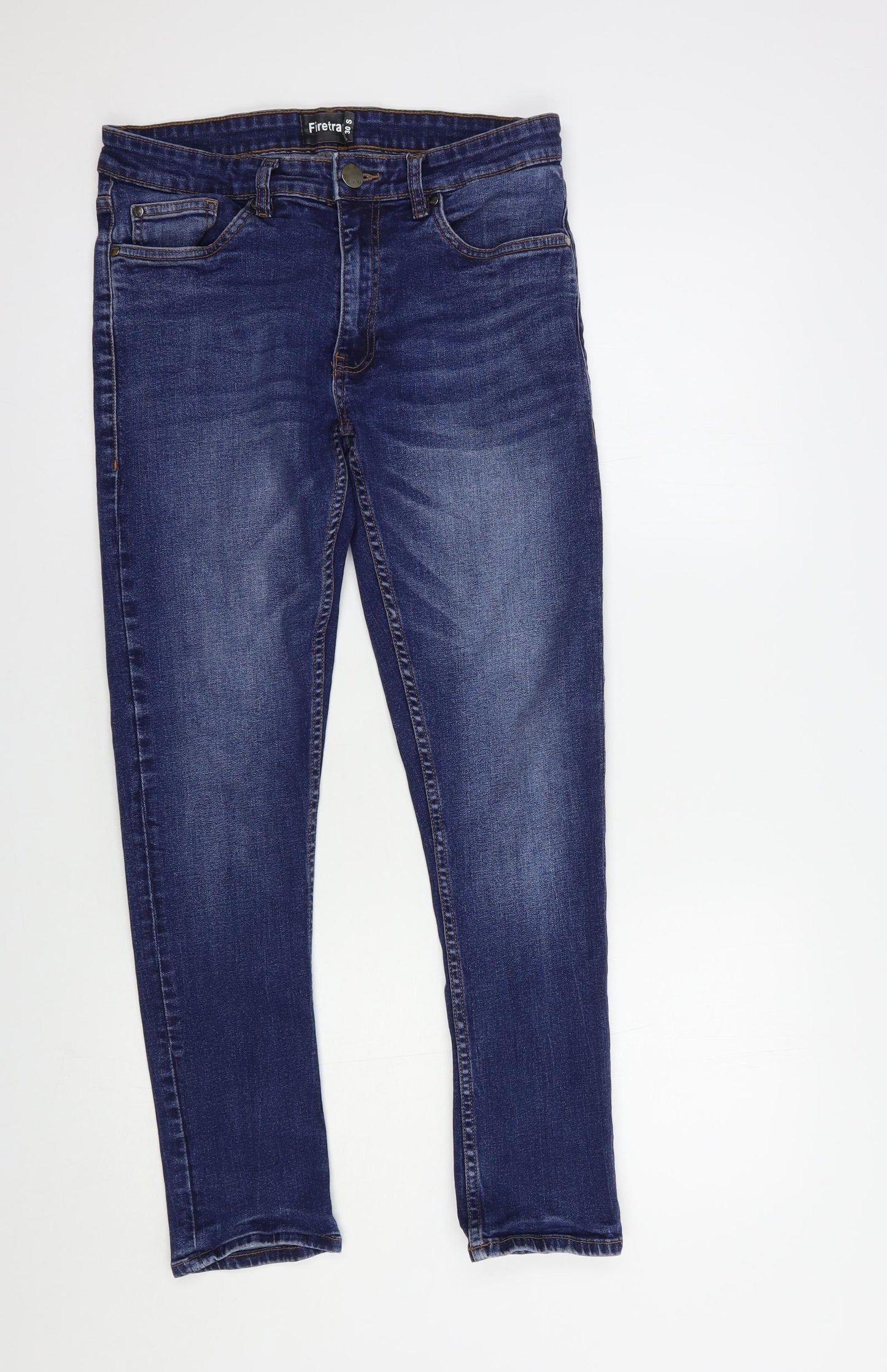 Firetrap Womens Blue  Cotton Skinny Jeans Size 30 in L29 in Regular Button
